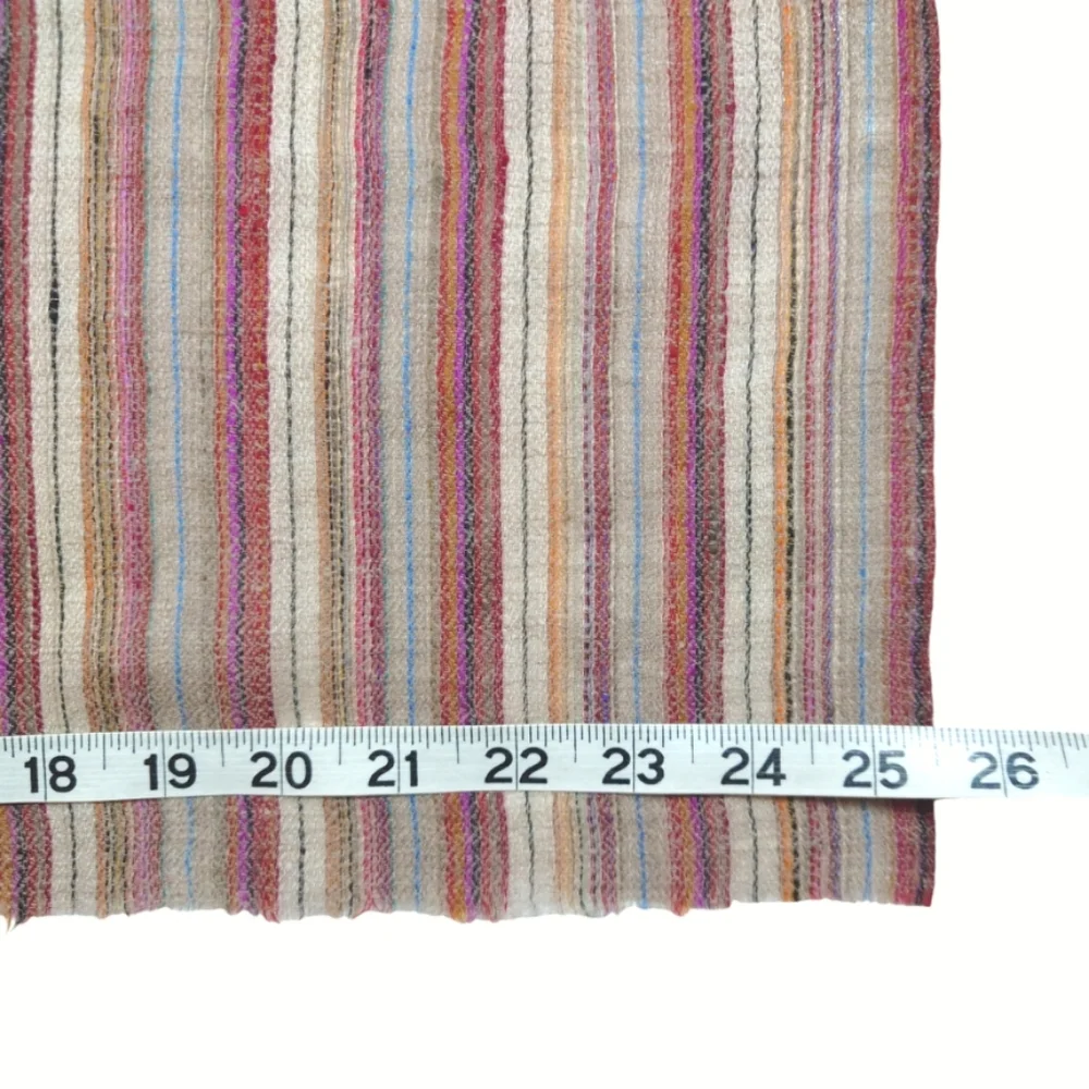 Cashmere Long Scarf Shawl Unisex Stripes Multicolor